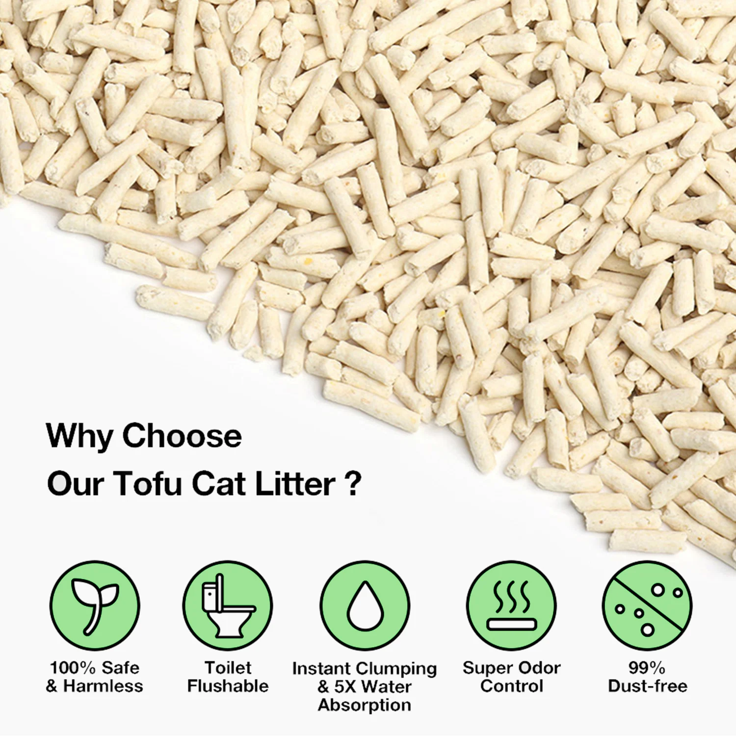 Customized price strip shape 2mm 3mm 18L original scent Food Grade Natural plant super odor control tofu cat litter