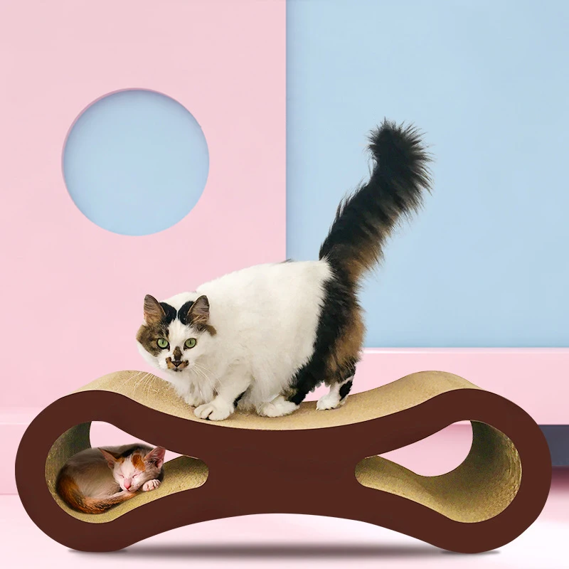 Top Selling Large Size 8 Shape Cat Scratcher Lounge , Cardboard Cat Bed , Cat Scratcher