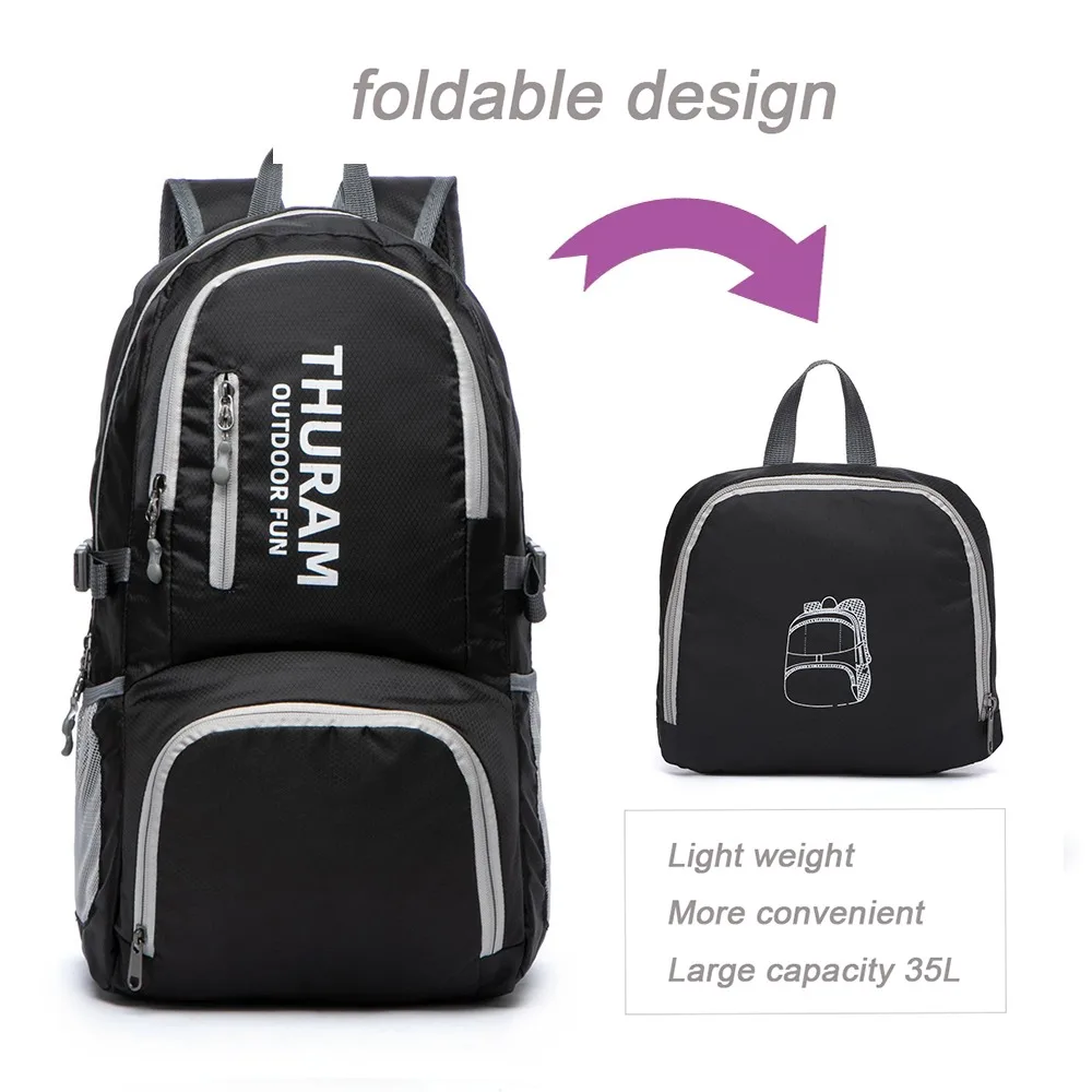 35L Waterproof Foldable Camping Light Weight Bag Packable Hiking Sports Outdoor Travel Backpacks