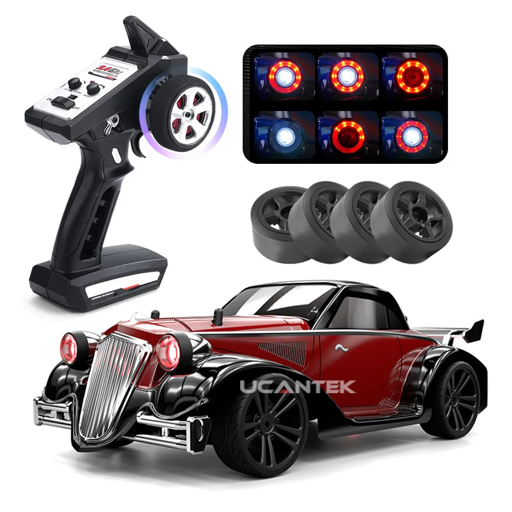 2.4G 1/16 Electric Classic Vintage Drift RC Car 4WD 35KM/H High Speed Racing Remote Control RC Car For Adults