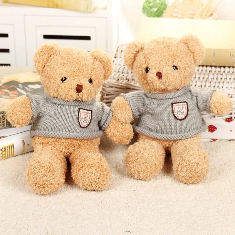 YZ Custom Soft Toys Teddy make your own plush toy Bear Wholesale Stuffed Plush Cute With sweater Teddy Bear For Birthday Gift