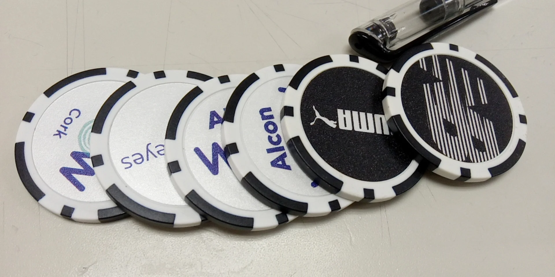 Factory direct sale custom logo 11.5g ABS 6-Stripe Casino gambling Poker Chips set