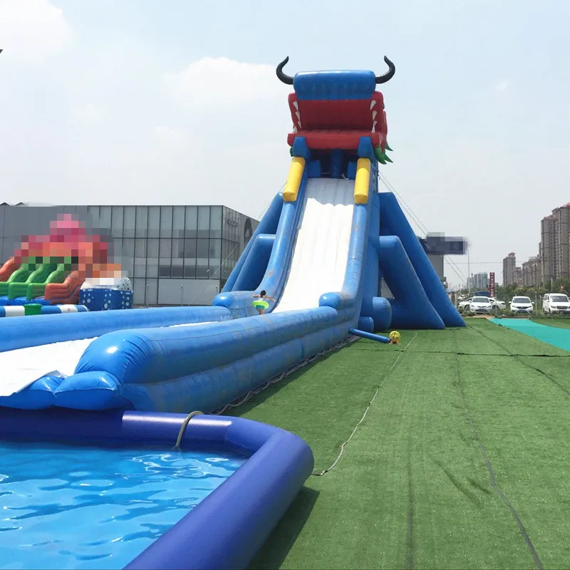 Large commercial Inflatable Water Park with Swimming Slide and Water Pool Inflatable huge dragon slide amusement park equipment