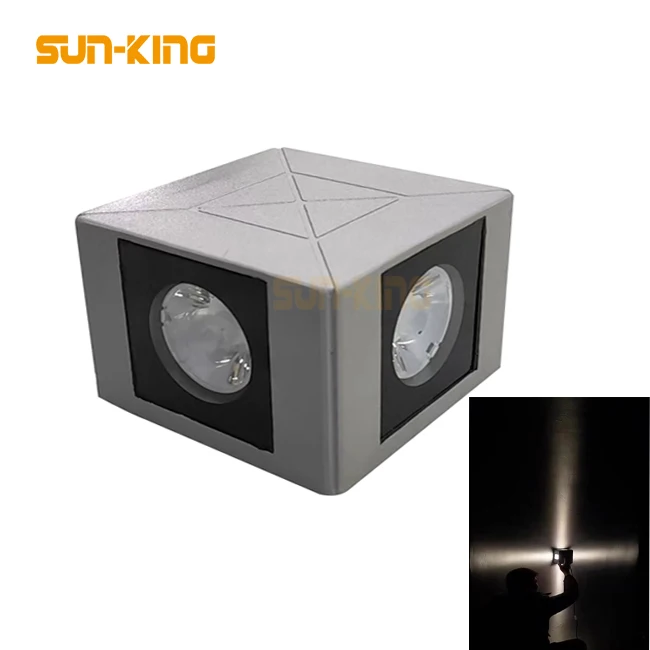 landscape 3000K 6000K decorative building ip65 aluminum 4 sides square outdoor wall light 12W 20W