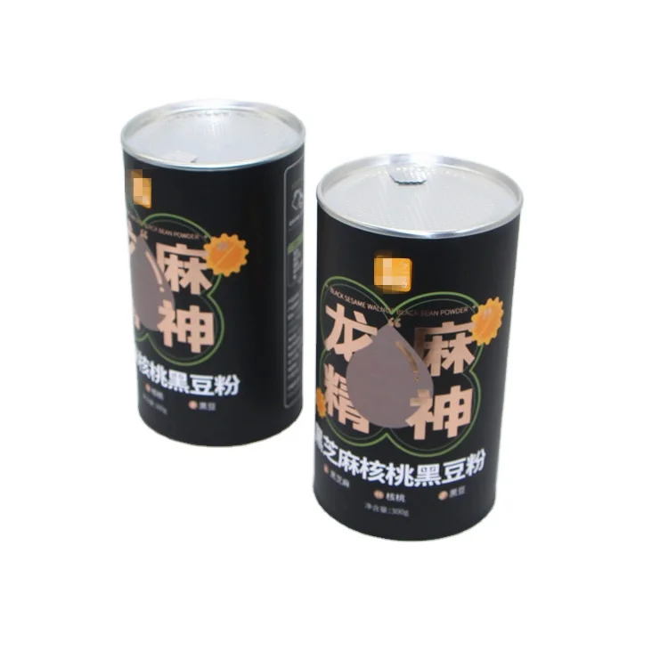Easy Peel Kraft Paper Tube for Snacks Pet Food Milk Powder Cake Packaging Stamped Plastic Cover Sealed Can