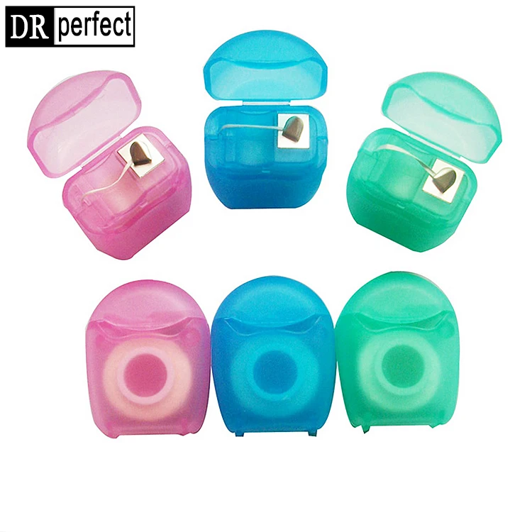 Top selling color plastic box packaged oral care adult dental floss mint travel home