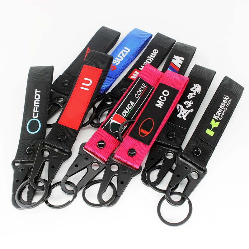 Customized Key Lanyard Nylon Personalized Creative Car Keyring Lanyard Polyester Keychain Motorcycle Keychain
