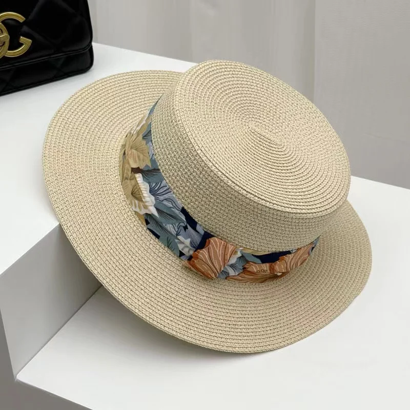 Летняя Соломенная Шляпа fedora стильная модная повседневная Солнцезащитная шляпа соломенная с лентой