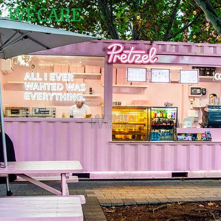 WECARE Outdoor Mobile Container House Portable Prefab Bakery Coffee Shop Kiosk Designs