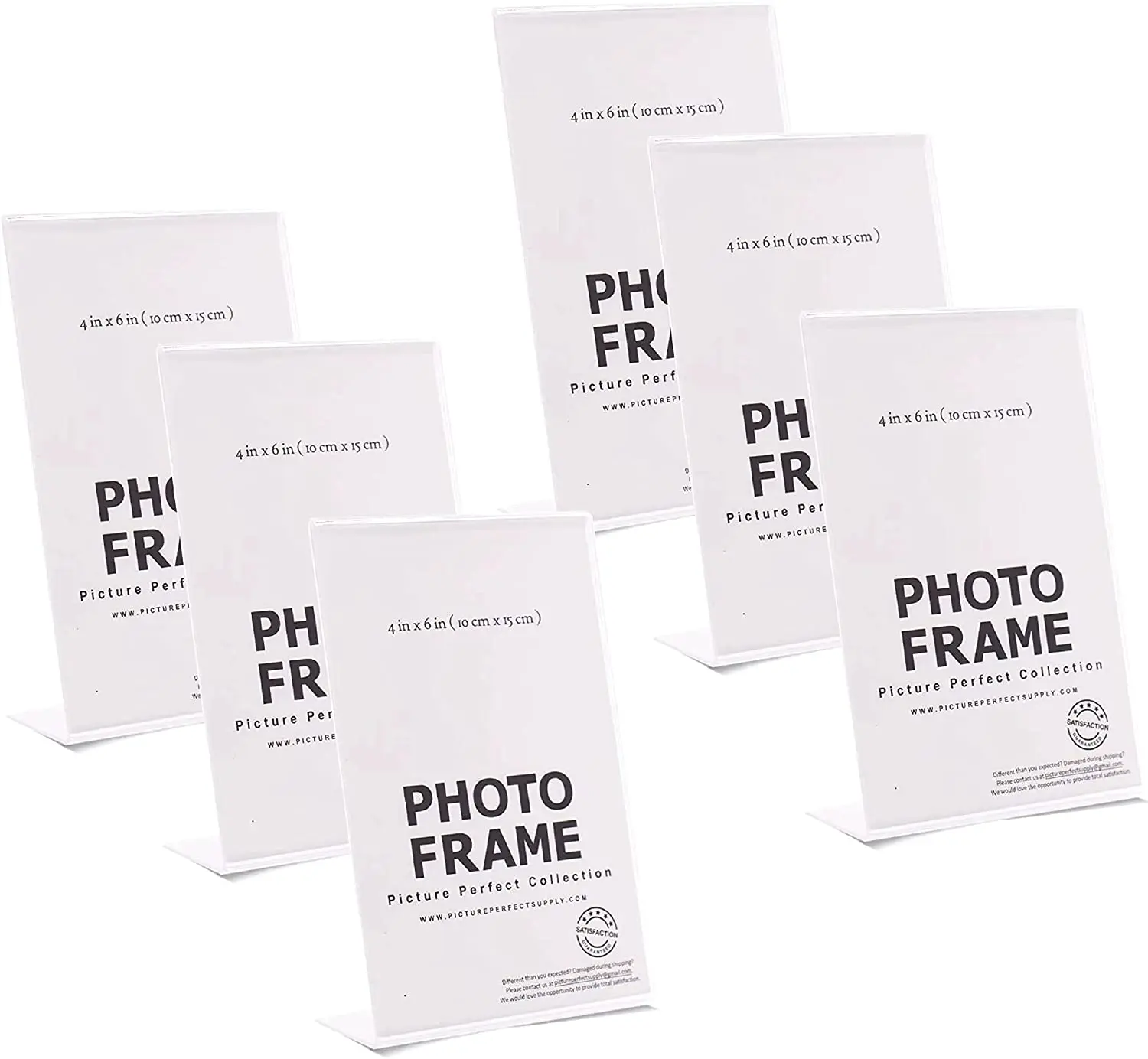 Photo Booth Frames   4x6 Inch Clear Acrylic Plastic Display, Slanted Back Vertical Standing Picture or Display Sign Holder with
