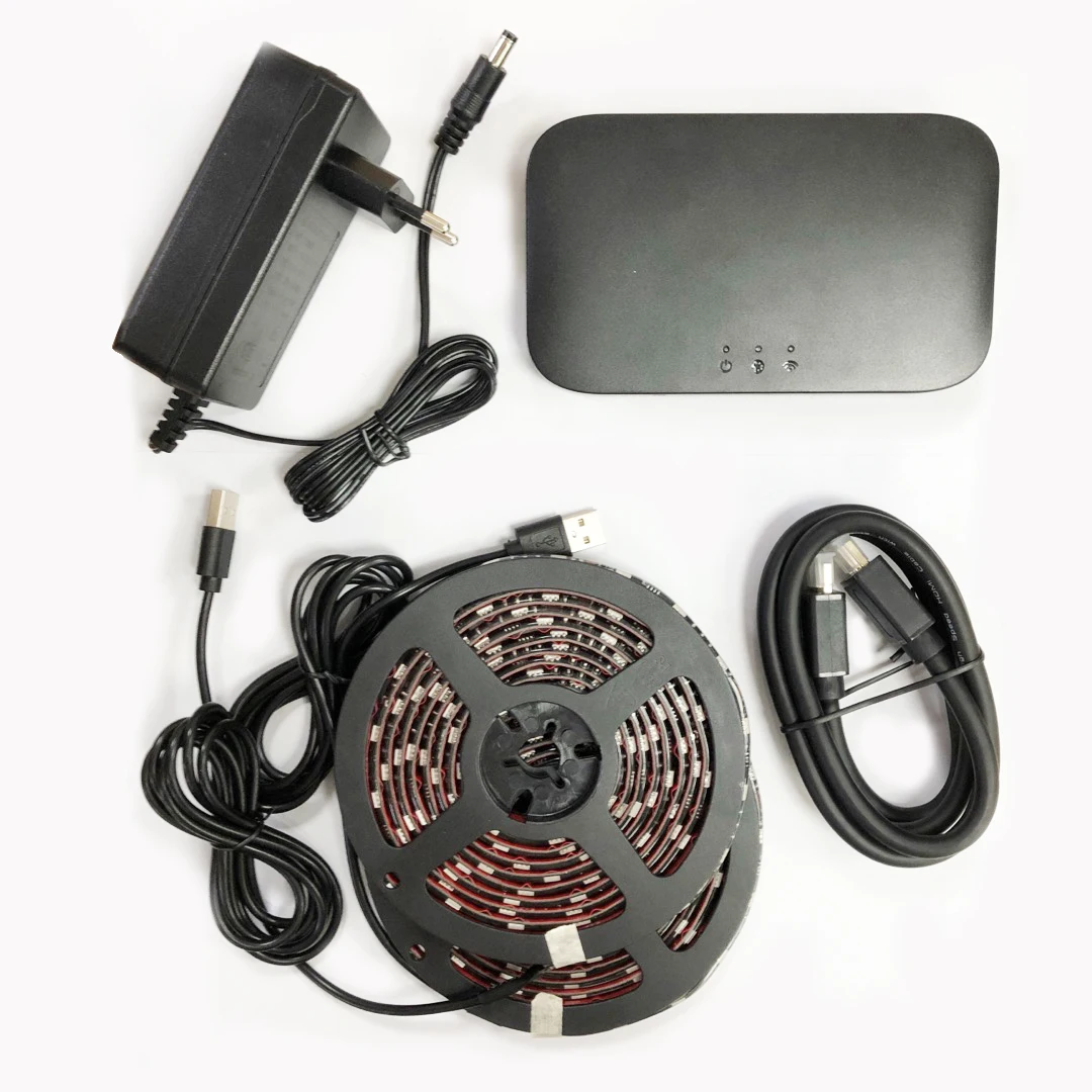 Immersion TV Backlight Plug and play no calibration no latency auto refill dream color Tuya Google ambient 4K 2.0 sync box