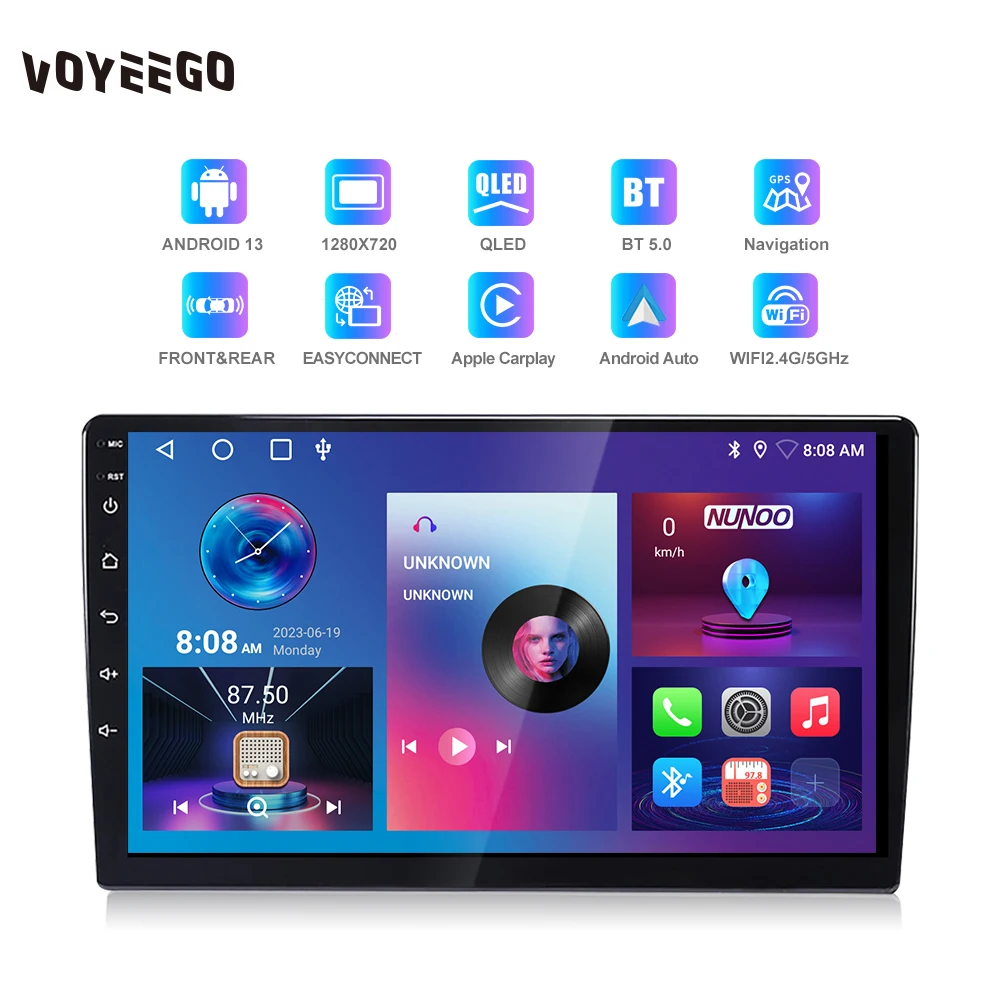 Voyeego Car Android Touch Screen  9/10 Inch GPS Stereo Radio Navigation System Audio Auto Electronics Video Car DVD Player