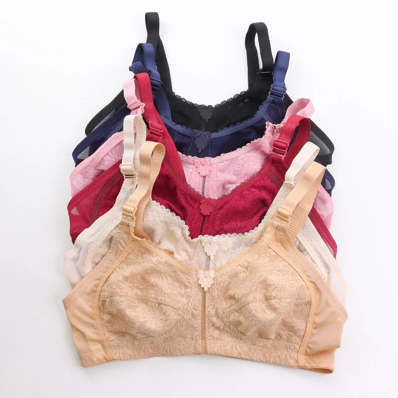 Hot Sale Factory Price French Wholesale Ladies Soft Thin Bra Unlined  5/8 Cup Sexy Lace Bralette