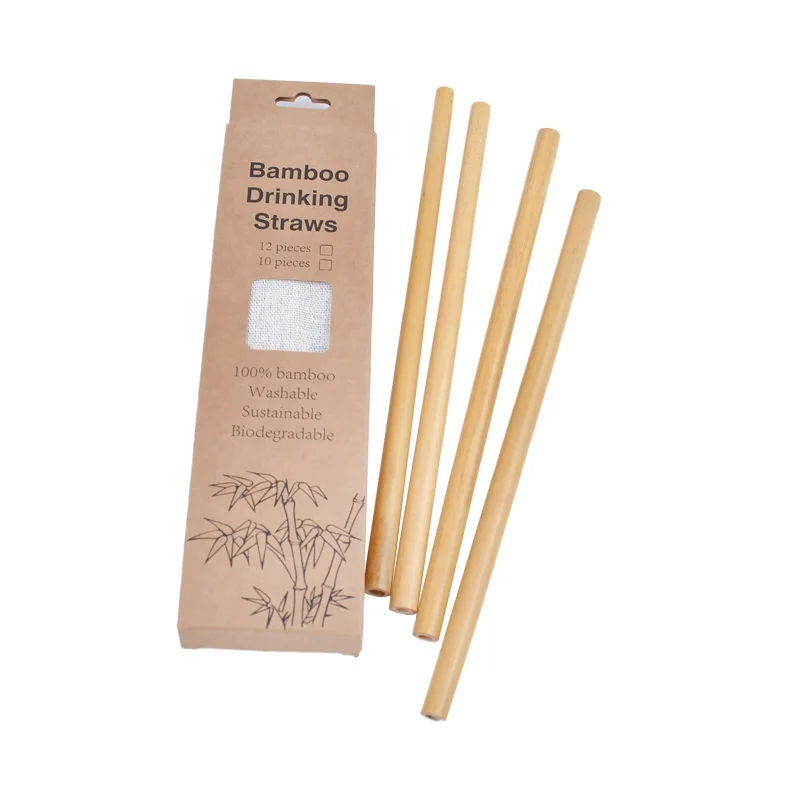 Custom laser engraving logo natural and organic drinking bamboo straw natural straws hot seller