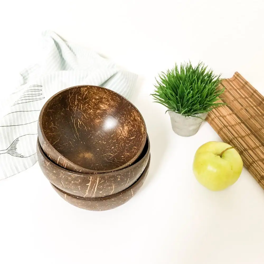 Customized Logo Customized Packing Handmade Coconut Bowls Natural Coco Shell Bowl