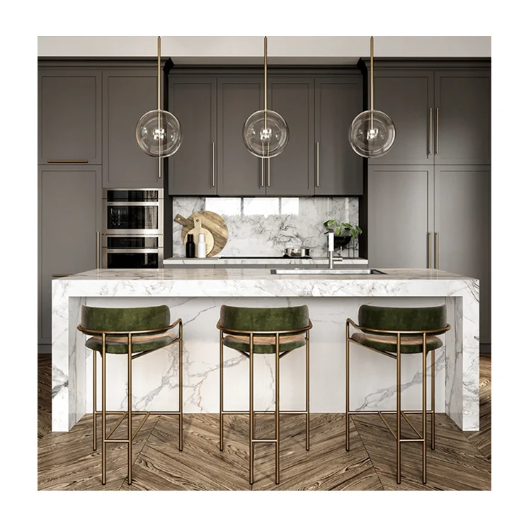 Открытая кухонная скамейка, Мраморная домашняя кухонная круглая консоль, стол для Nook Island