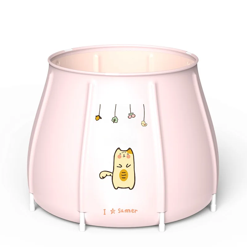 Folding Bathtub for Adults Portable PVC SPA Soaking Standing Bath Tub for Shower Freestanding Non-Inflatable Bathtub