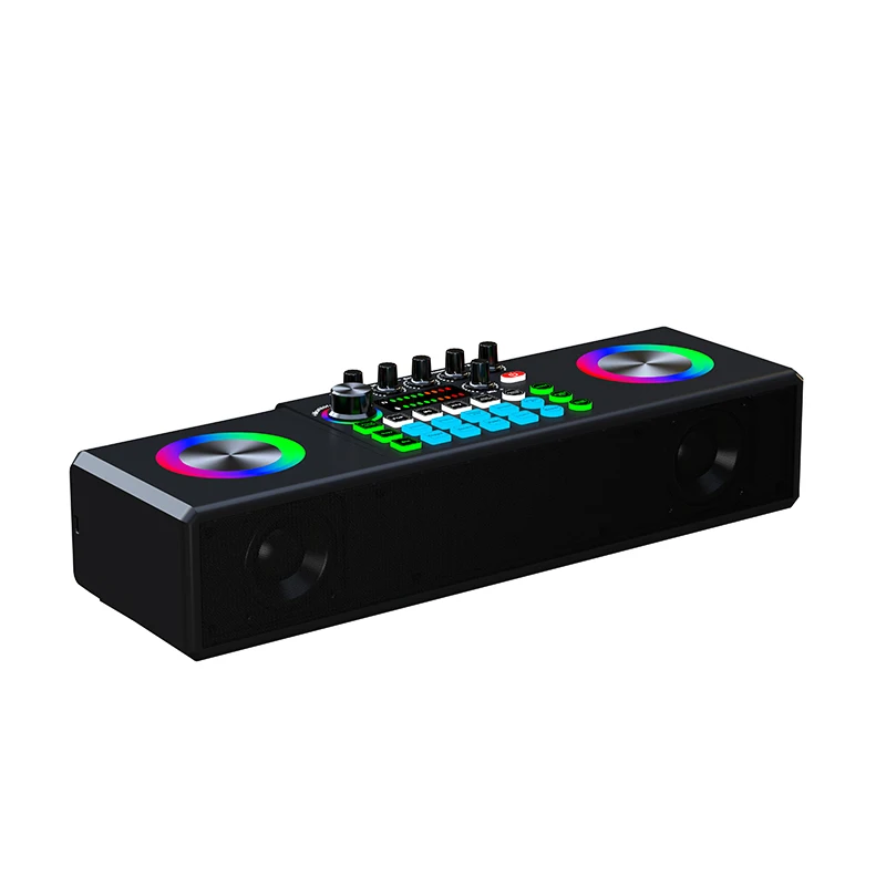 all in one sound card set with BT Speaker Wireless Microphones Audio Sound card Mixers
