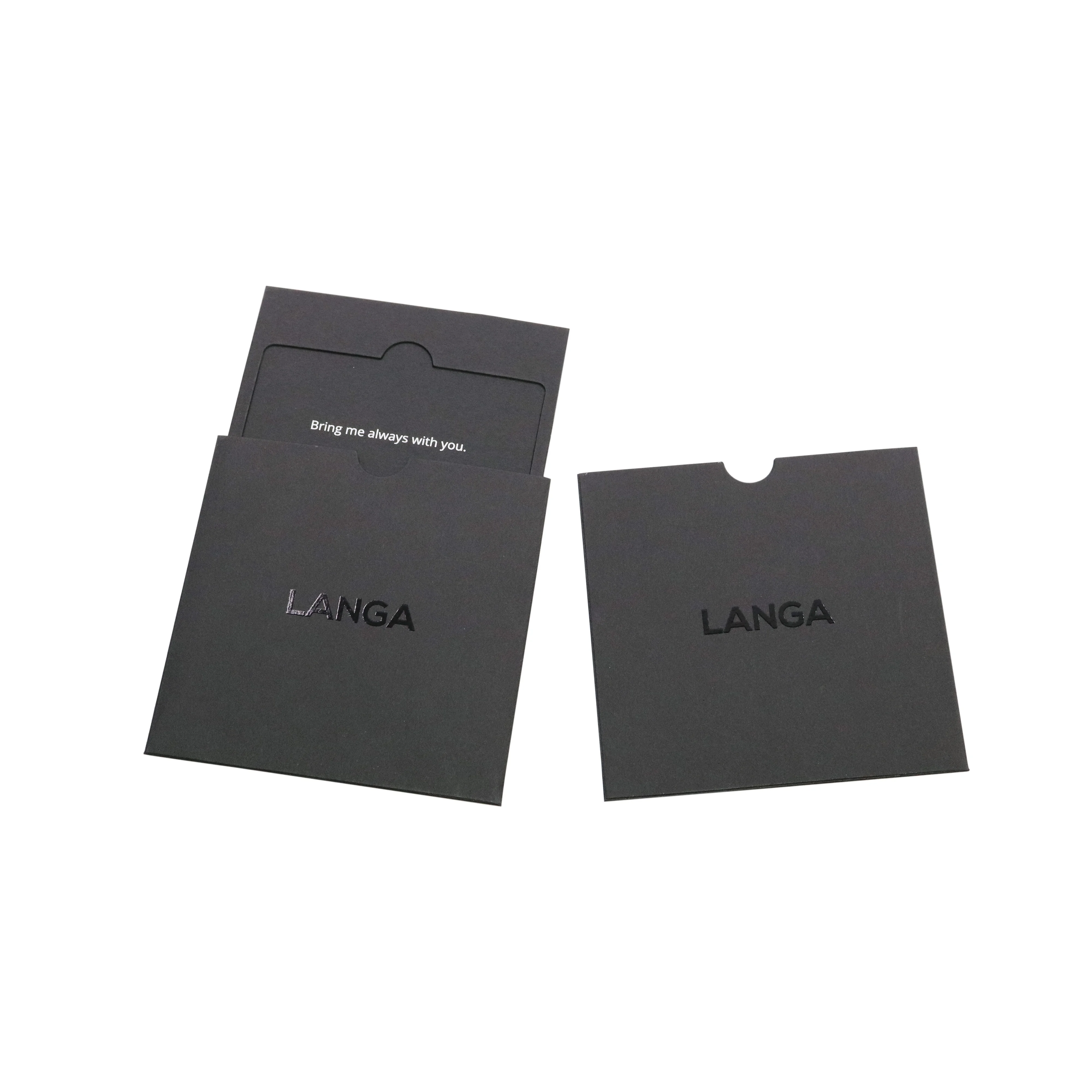 Custom matte black business card UV printing logo paper envelope