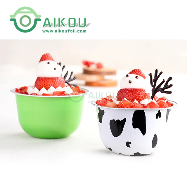 Square foil cup with lid Baking disposable oven cup with lid aluminum cake cup