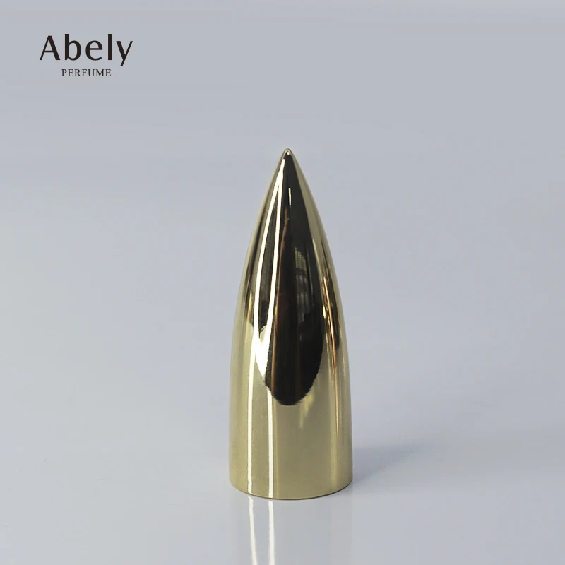 China Factory Direct Shiny Golden Chrome Luxury Zamac Perfume Cap Zinc Alloy Perfume Cover