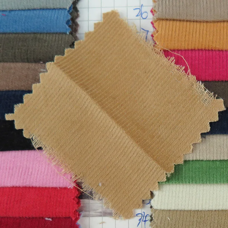 wholesale woven plain style 21 Wale none elasticity Corduroy 100% cotton fabric for Pants, dresses, coats