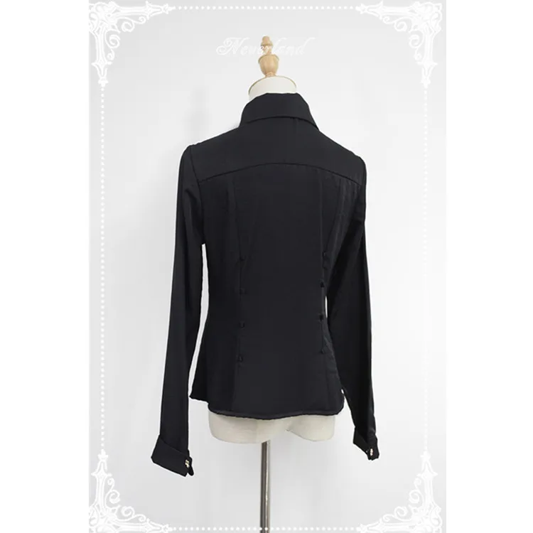 
China Lolita pointed collar stand collar beaded chain long sleeve shirt 