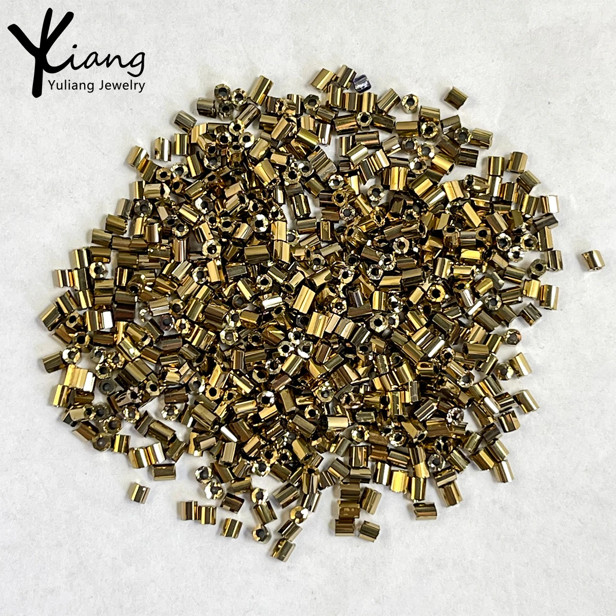 Wholesale 2mm high-quality hexagonal glass beads at original price, used for DIY bracelet, necklace, and jewelry production