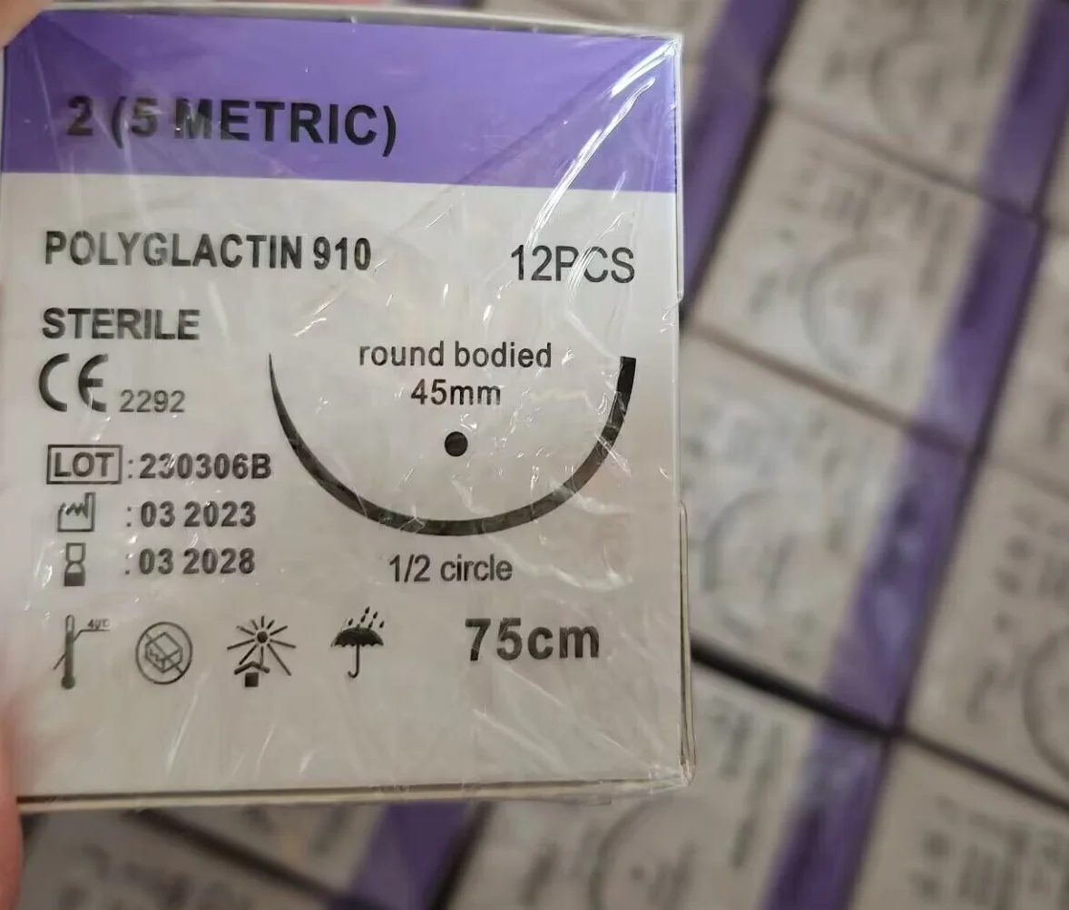 Surgical Threads Round Body 2/0 3/0 75cm Chromic Catgut Suture For Hospital Use