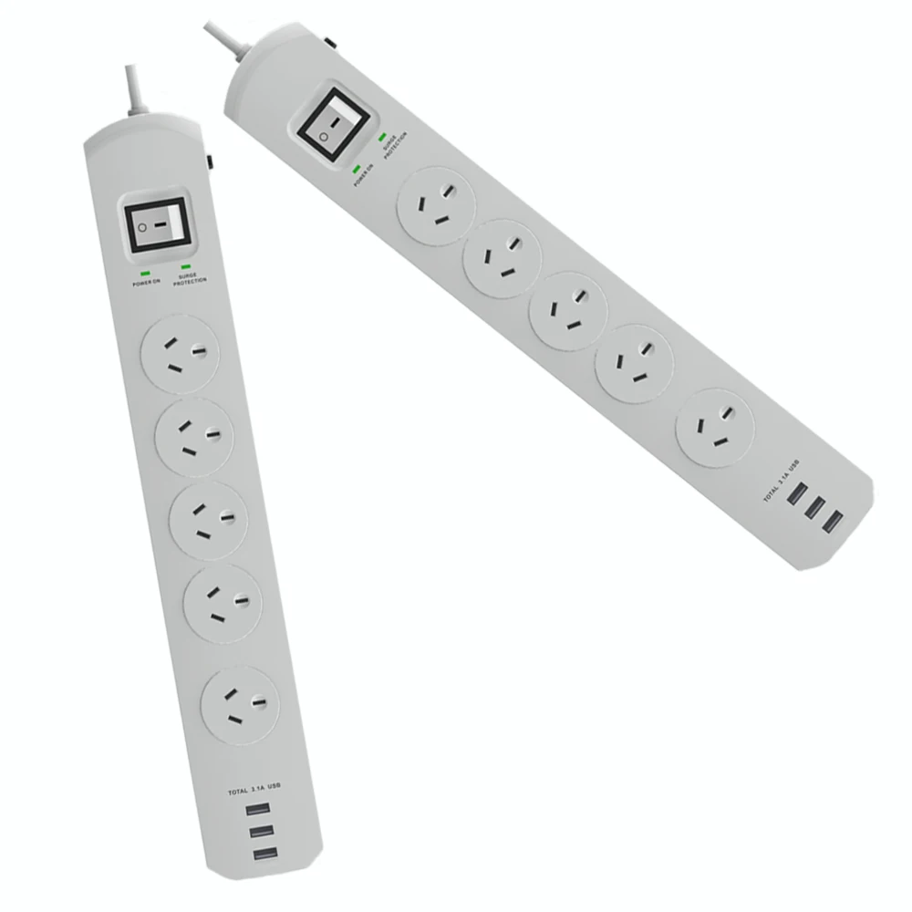 Умная плата питания с заземлением 3 usb 5 точек 240 в 10 А одобренная SAA защитой от