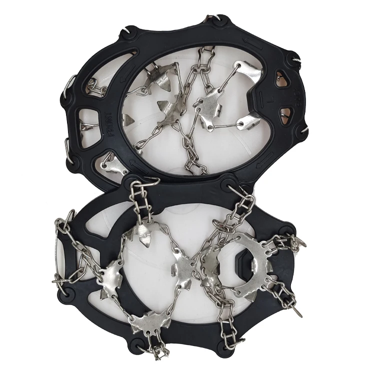 Crampons Ice Snow Grips Traction Cleats Shoes Grips with 19 Spikes Boots Shoes Safe Protect Lightweight Crampons