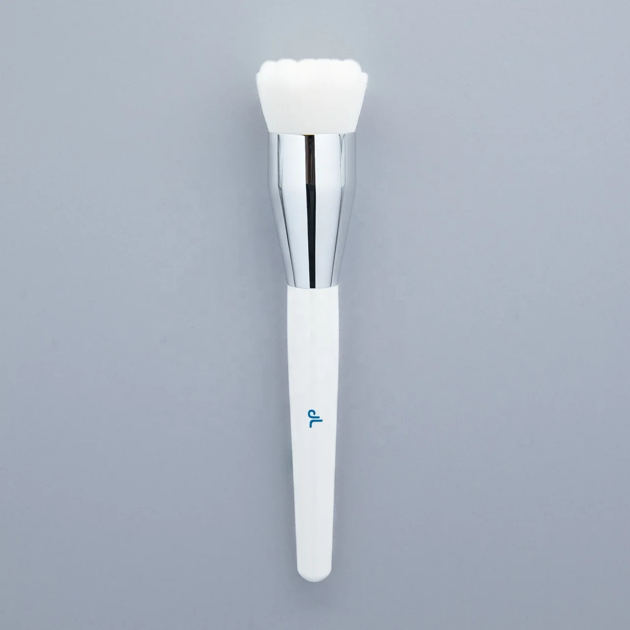 2024 Private Label Facial Skincare Brush Set Synthetic Hair Injection Handle Vegan Brush White Facial Cleansing Brush