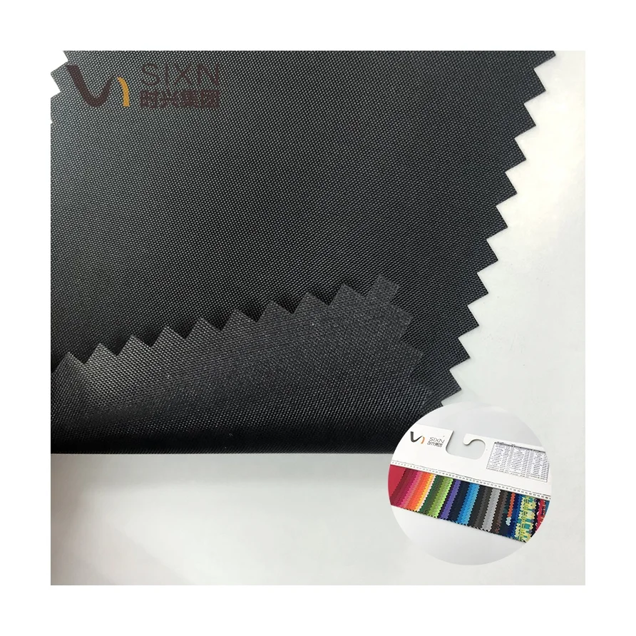 100% Polyester 190T Taffeta Ready To Ship Waterproof PU Coated 450mm  Black Panther Fabric For Luggage