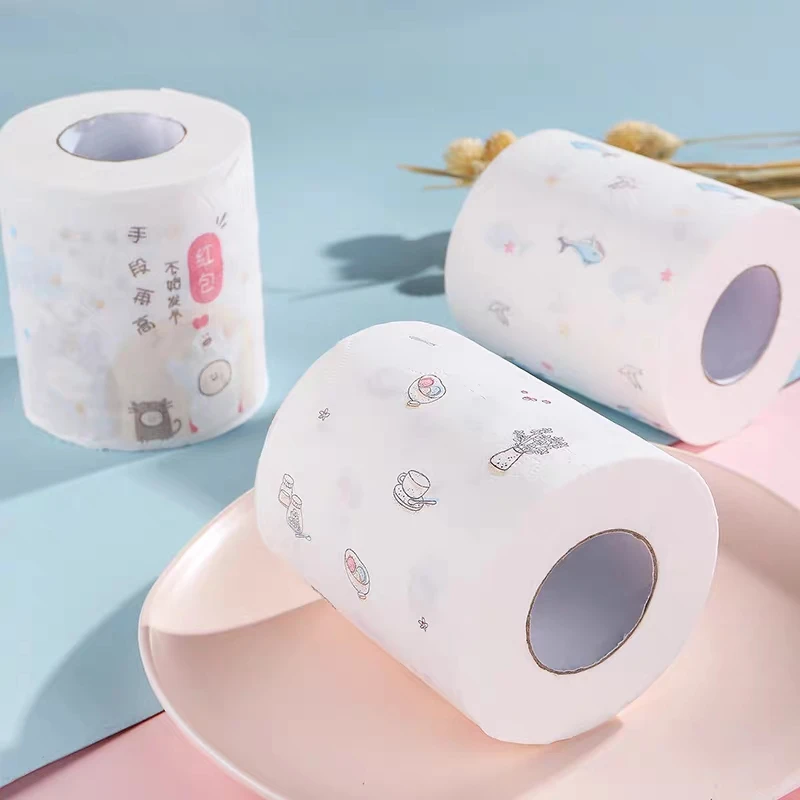 China factory virgin wood pulp 3 Ply toilet paper wholesale custom design Christmas printed toilet paper