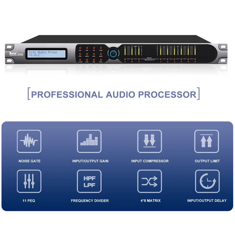AD306 48K DSP processor audio 3 in 6 out karaoke digital sound processor audio Church stage conference professional