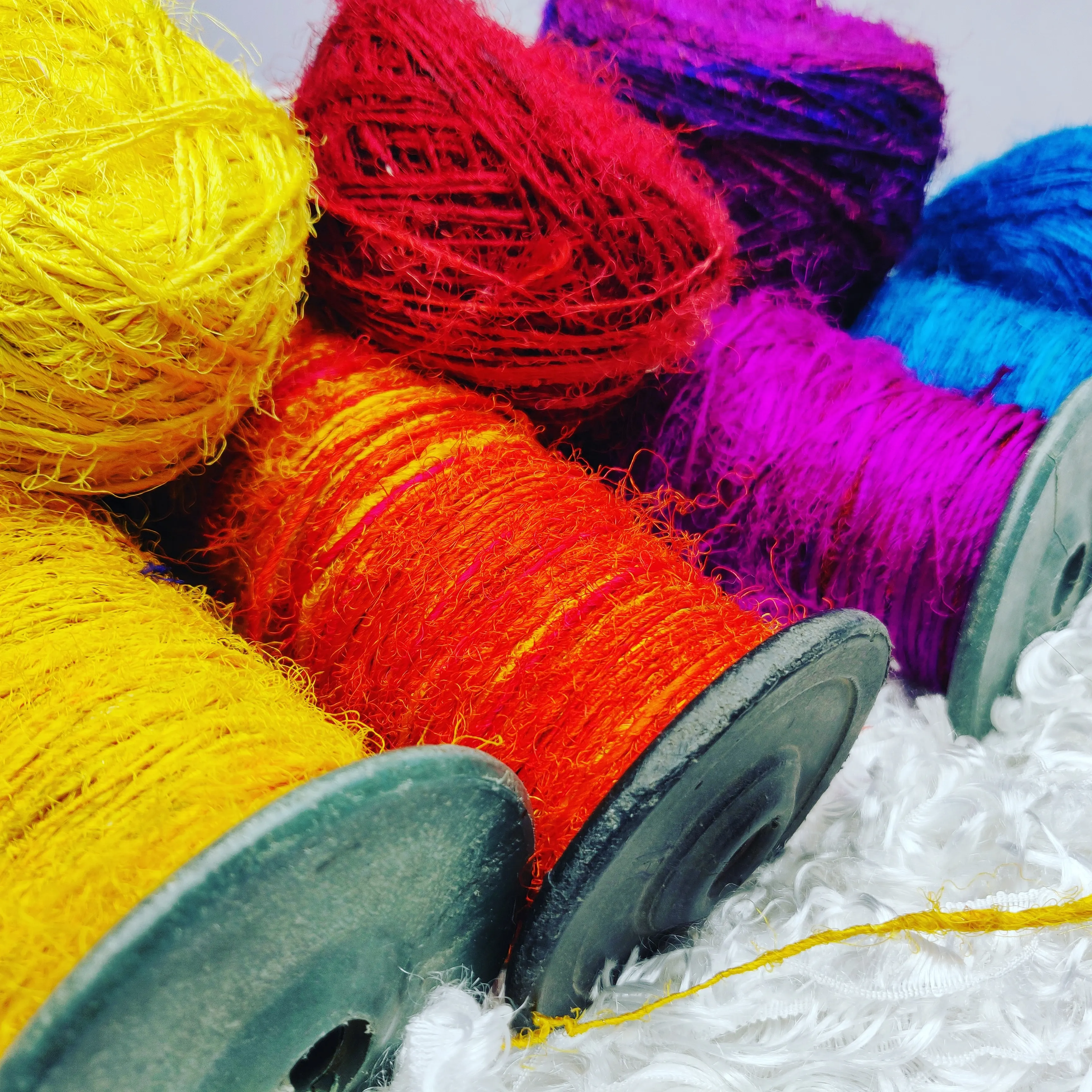 Recycled Sari Silk Filament Yarn Eco-Friendly and Sustainable for Crocheting Knitting Weaving Embroidery Macrame-Handspun