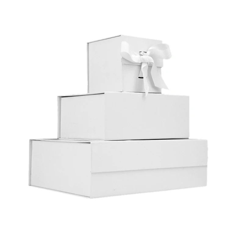 Luxury White Magnetic Buckle Cardboard Paper Packaging Cosmetic Perfume Bottle Set Gift Box