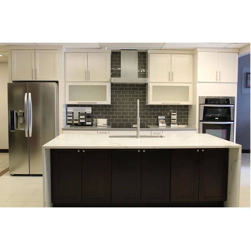 Modern Design Matte Lacquer MDF Panel Kitchen Cabinets with Island Made in China