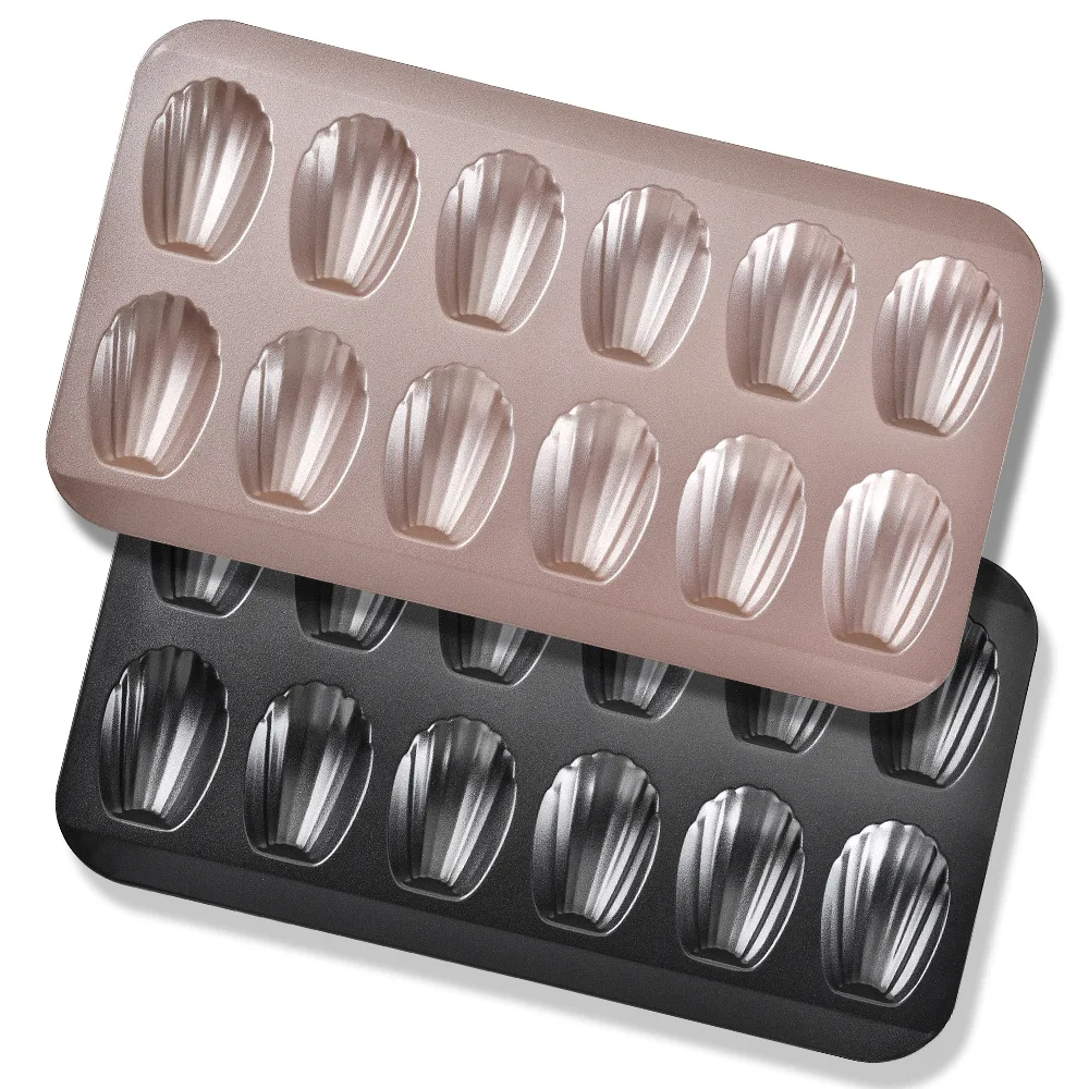 12-cavity Heavy Duty Nonstick Carbon Steel Shell shaped Madeleine Mold Cake Baking Pan Cookie Tray for oven