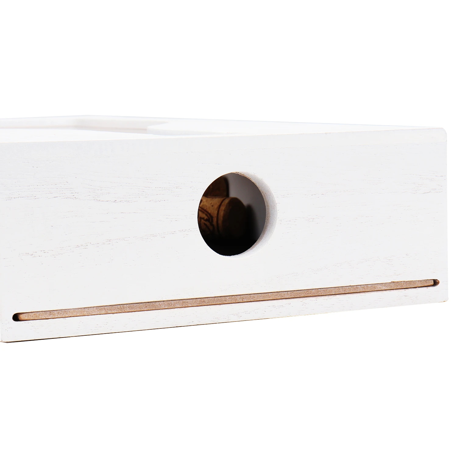 Dropshipping Vintage Grey Blank Top Wood Shadow Box Bar Wall Mounted Wine Cork Collector Shadow Wooden Box With LED Light