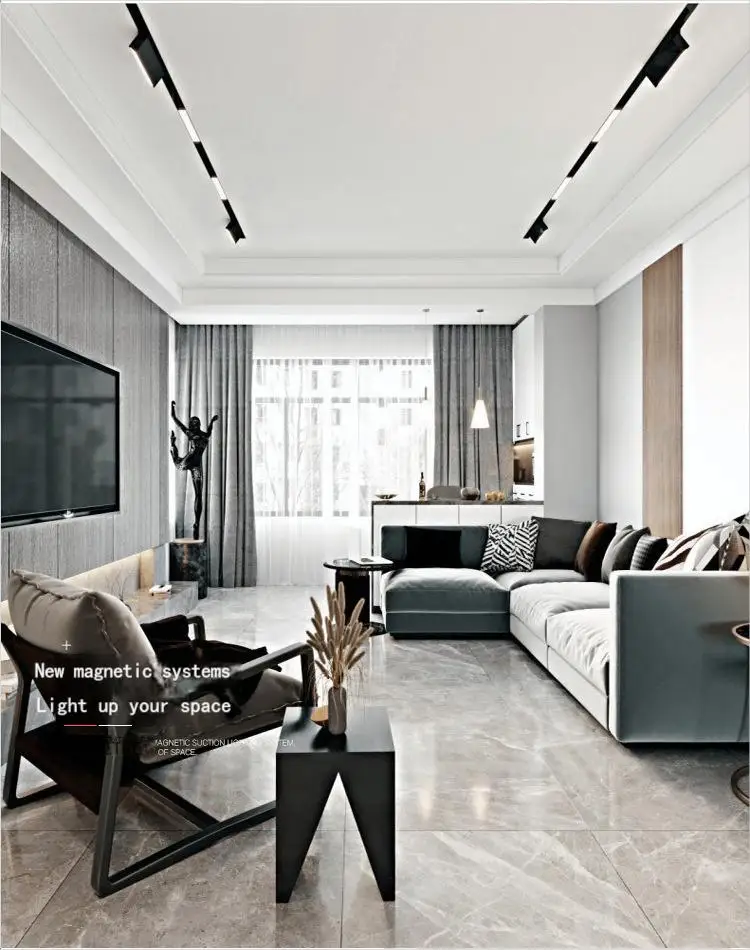 MAGNETIC TRACKLIGHT 48v ultra slim magnetic track light MAGNETIC TRACK BAR Project Installation ultra thin magnetic track light