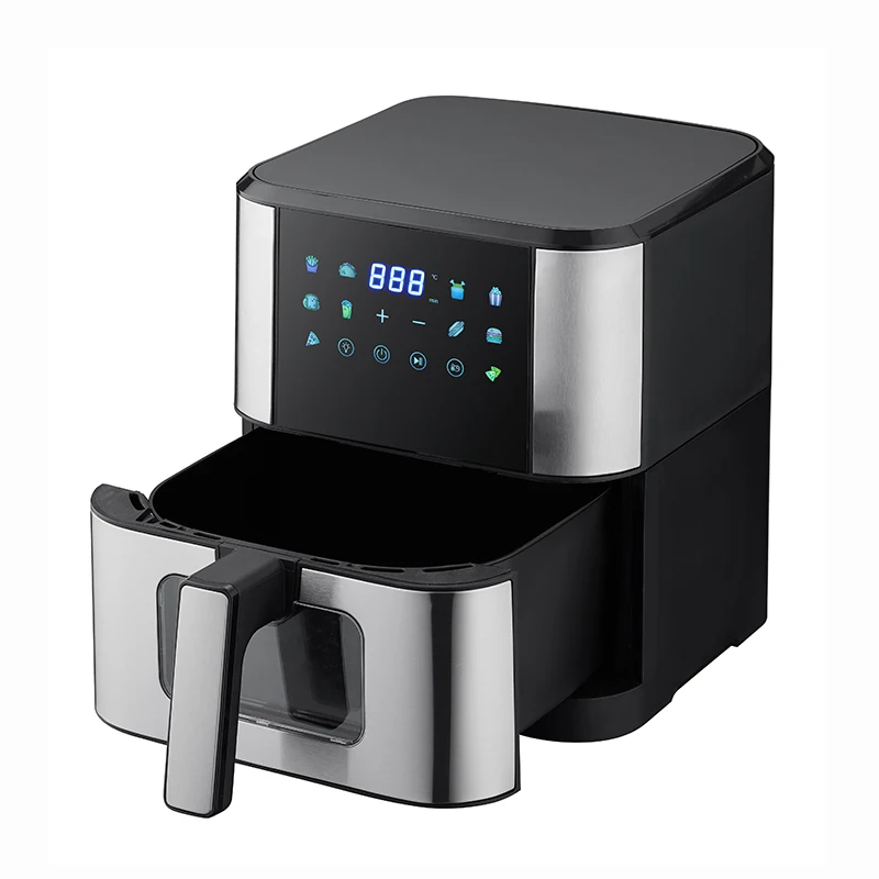 hot selling 8L intelligent Oven 1800W stainless steel heating non stick coated Display adjustable temp Air fryer