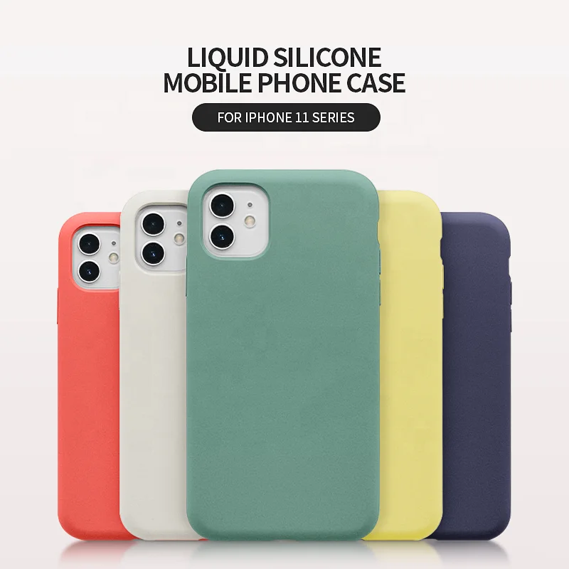 Iphone12  Liquid Silicone Case For IphoneX/XS Original Rubber Soft Touch Felling Mobile Phone Back Cover For Iphone11 XR 12 Mini