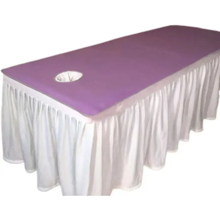 Soft  massage table bed sheet cover with hole massage fitted sheet waterproof and oil-proof, soft leather massage  sheets
