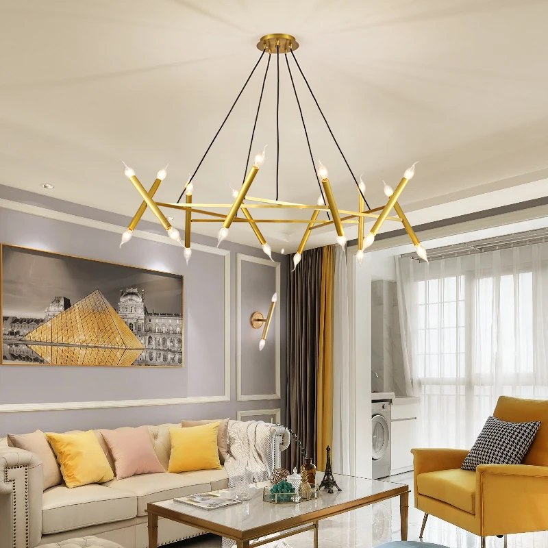 KABO moden simple chandelier antique bronze brass color dining light modern chandelier factory wholesale price