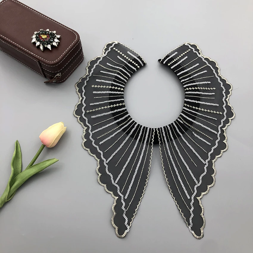 Manufacturer Hot Selling Fake Collar Embroidery Designs Lace Fabric Fake Collar Women Clothing Accessories Collar