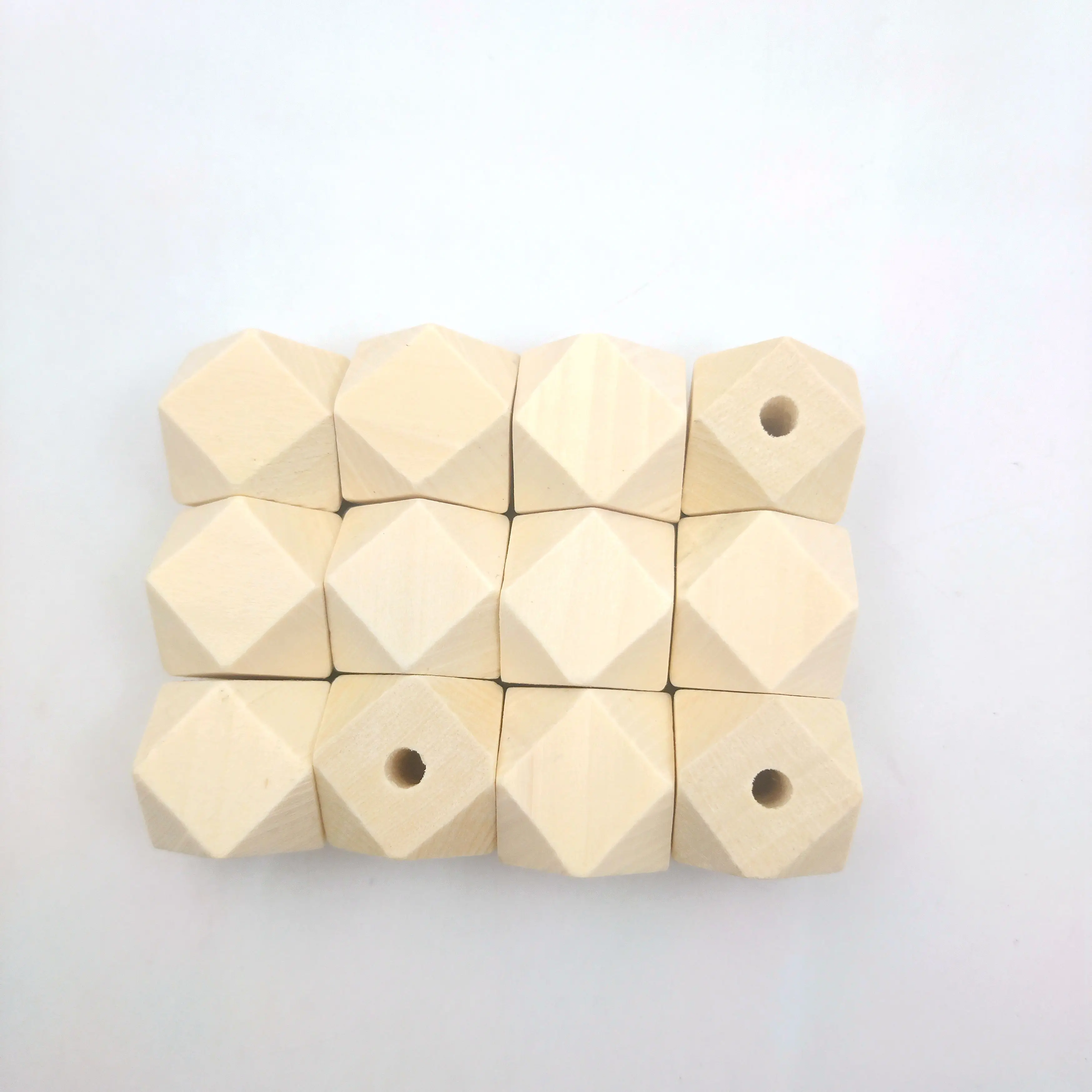 20 мм деревянные бусины для шлифовки и резки, восьмиугольные деревянные бусины