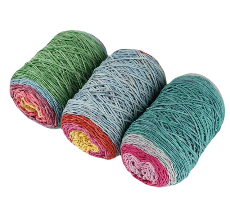 Charmkey Cotton Acrylic hand knitting rainbow crochet yarn cake