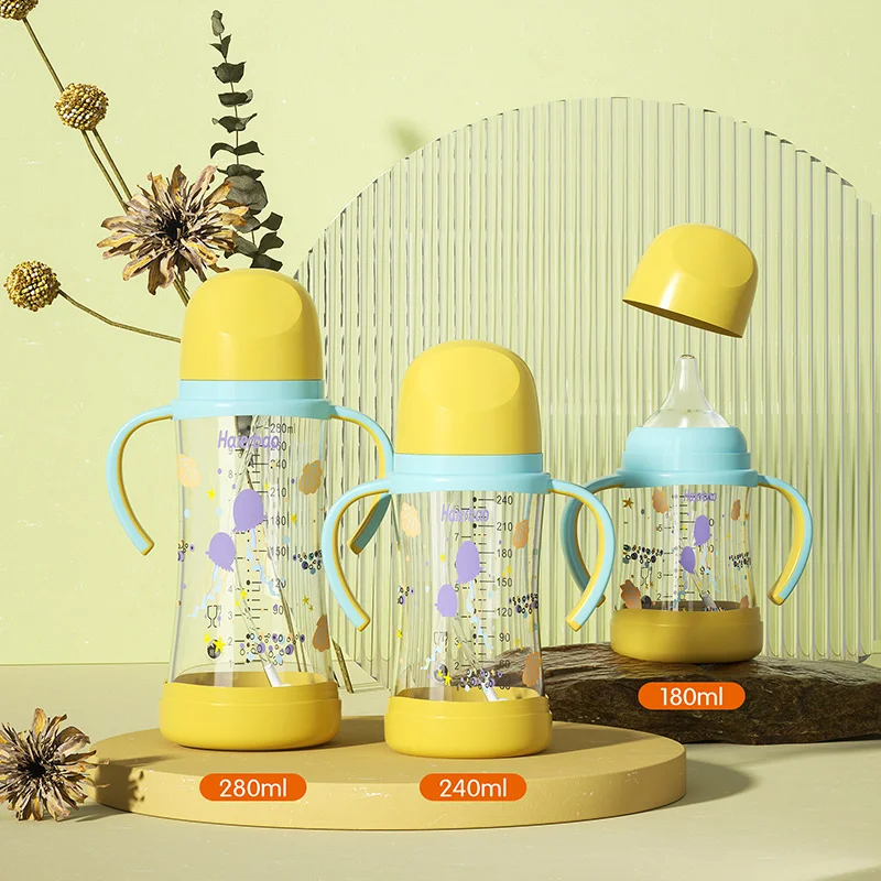 Factory baby products wide neck borosilicate glass baby bottle organic feeding bottle for newborn baby