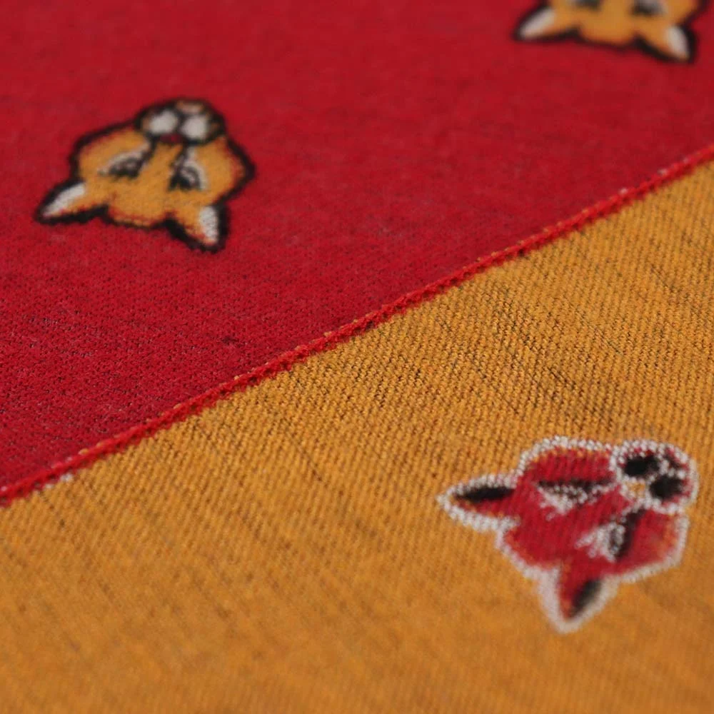 XINLI Custom Woven Orange Red Double Side Tassel Brushed Viscose Polyester Men Scarves Fox Animal Pattern Supplier Scarf